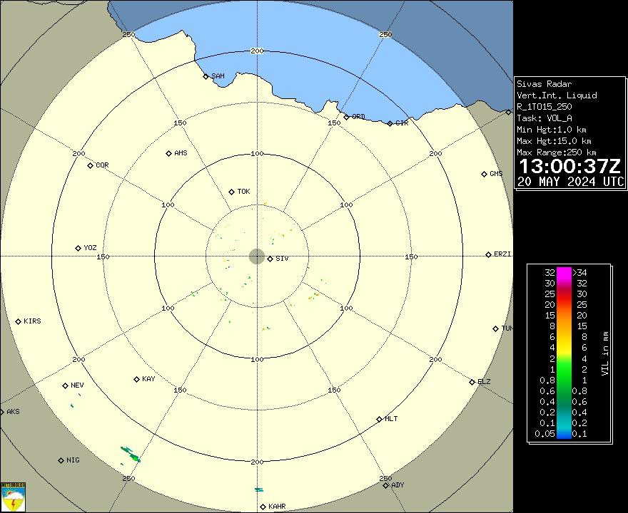 Radar Görüntüsü: Sivas, VIL