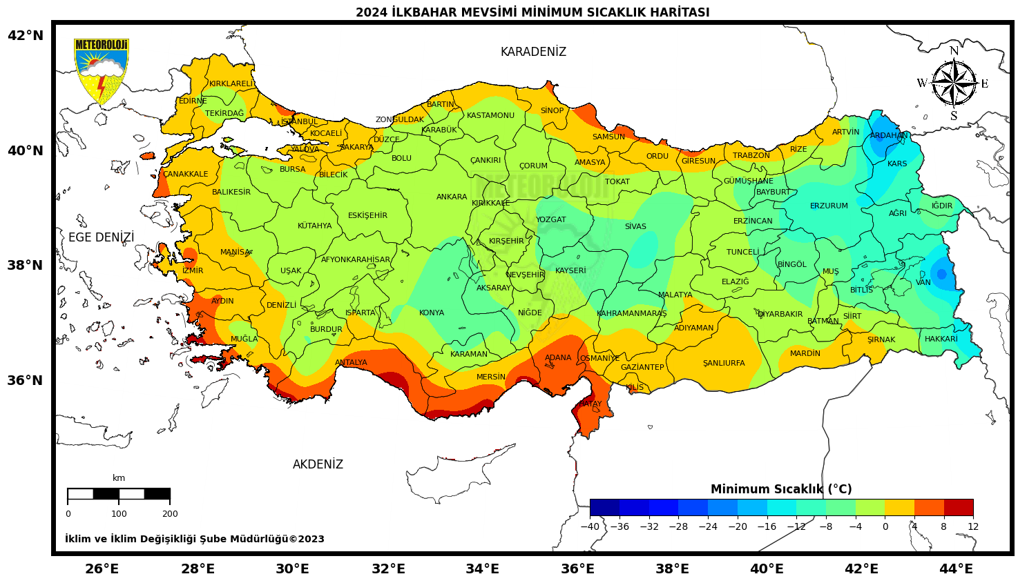 Kış Mevsimi Minimum Sıcaklıklar
