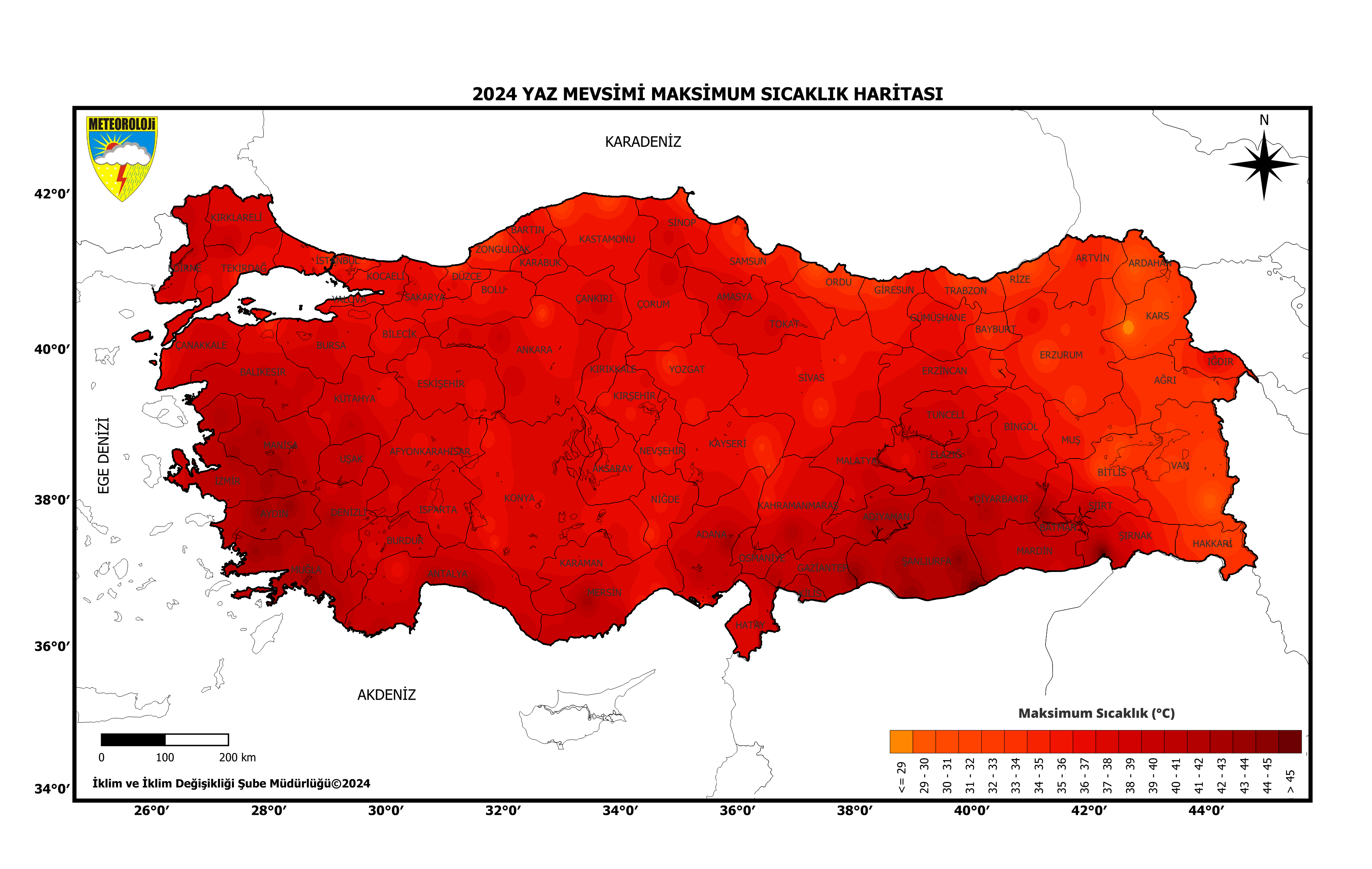 Yaz Mevsimi Maksimum Sıcaklıklar