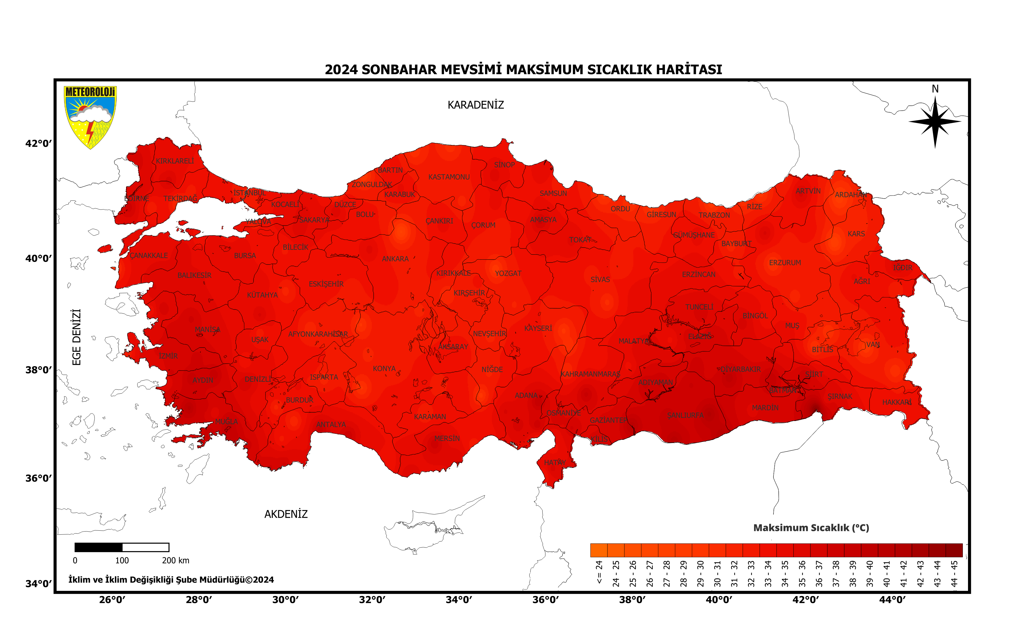 Sonbahar Mevsimi Maksimum Sıcaklıklar
