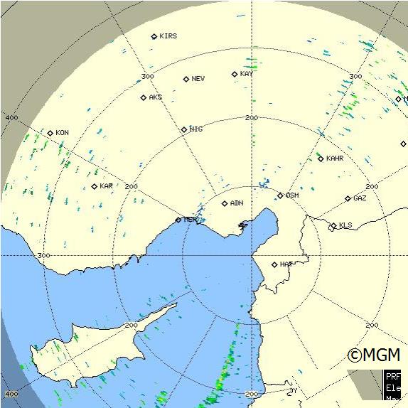 Radar Görüntüsü: Hatay, PPI