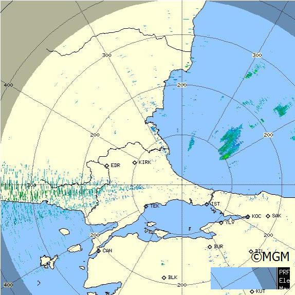 Radar Görüntüsü: İstanbul, PPI