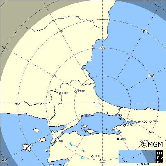 Radar Görüntüsü: İstanbul, PPI
