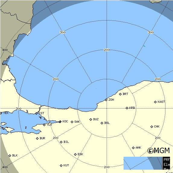 Radar Görüntüsü: Zonguldak, PPI