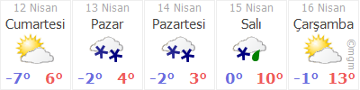 kayseri sarioglan kale hava durumu gunluk ve 5 gunluk